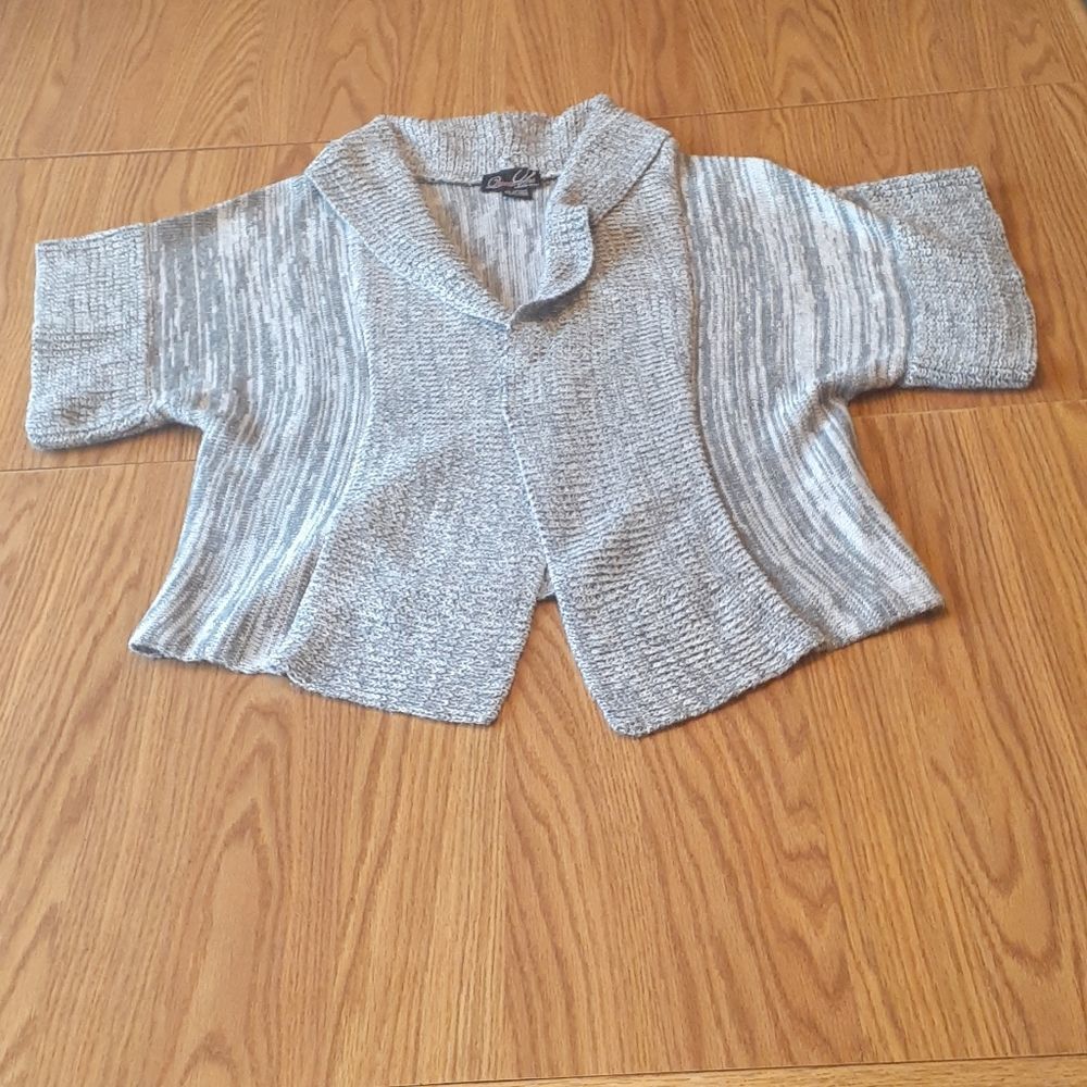 "Questions" high low cardigan sweater size-M